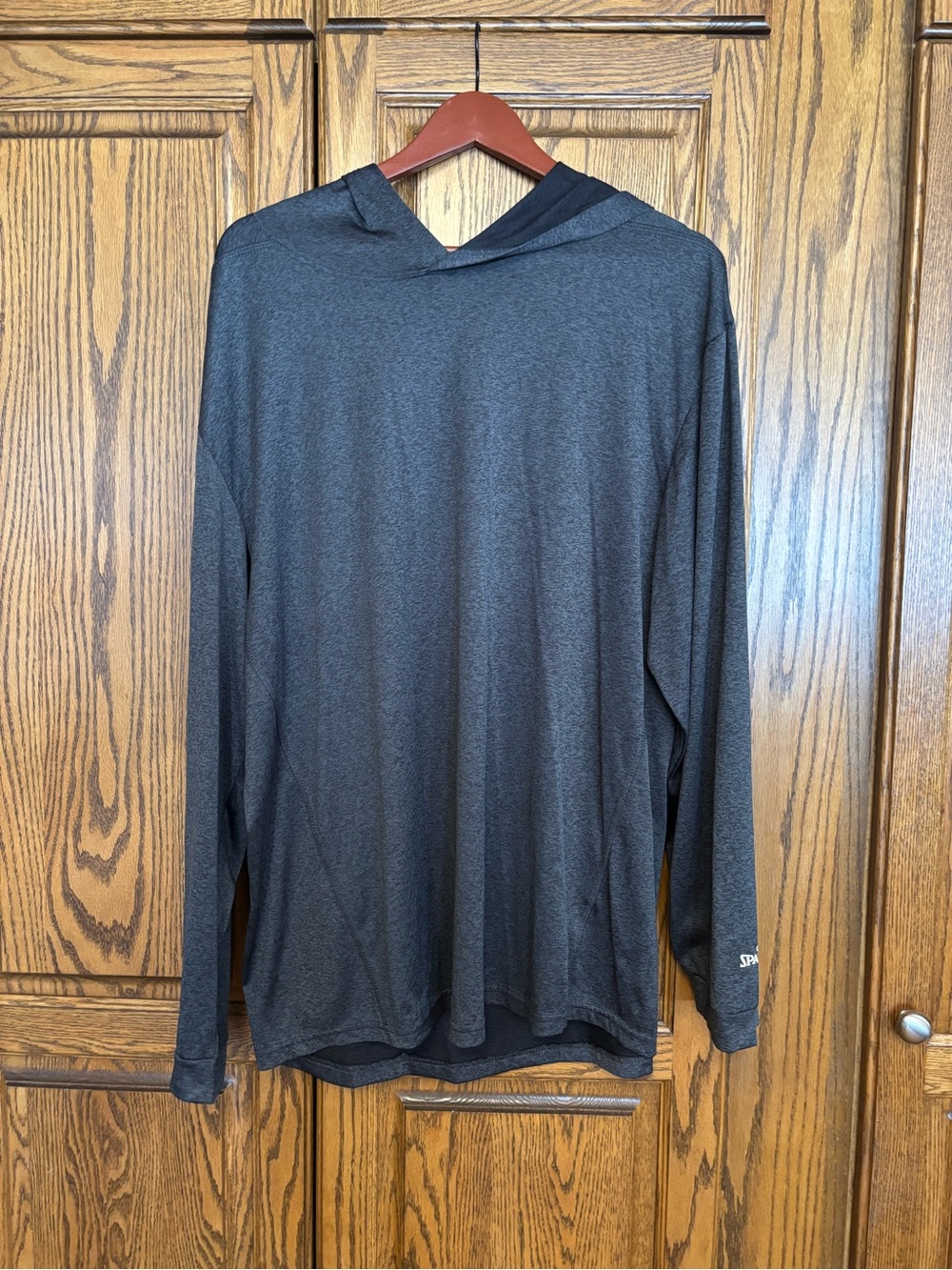 Spalding Charcoal Men's Hooded Long Sleeve Top